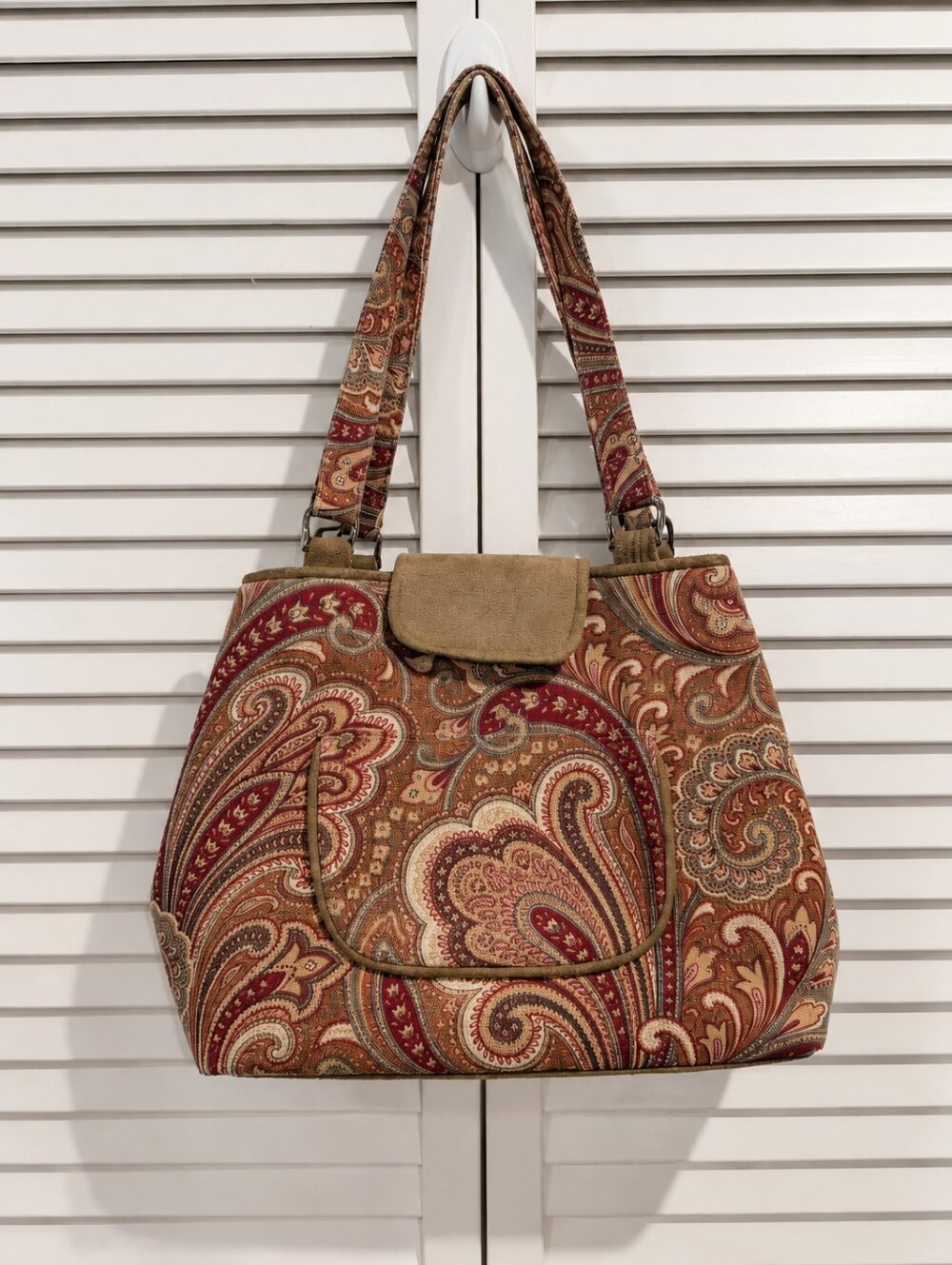 Vintage Paisley Tapestry Shoulder Bag Boho Y2K Purse